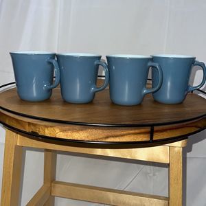 Vintage Pyrex coffee mugs. Beautiful preloved condition. Slate blue set of 4